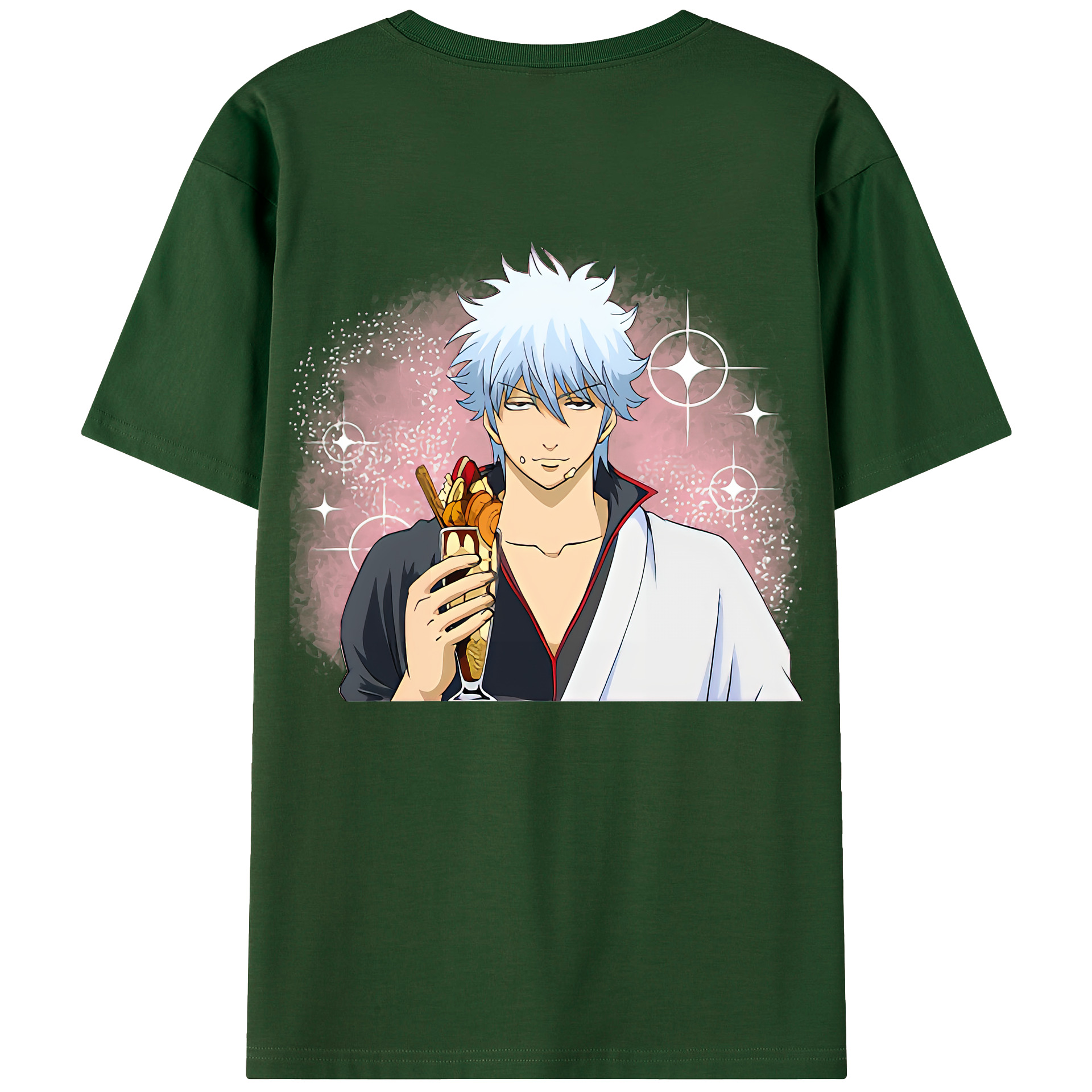 （画像用） ぎんたま 坂田銀時（さかたぎんとき） 神楽 志村新八（しむら しんぱち） GINTAMA Sakata Gintoki Kagura Shimura Shinpachi 綿100％半袖Tシャツ（背面プリント）